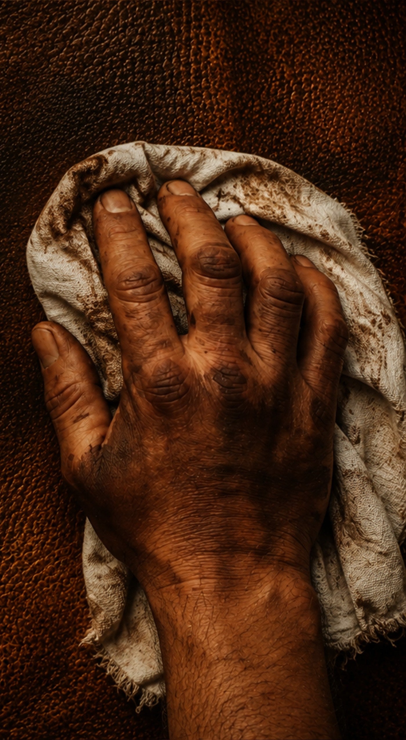 Hand-antiqued patina