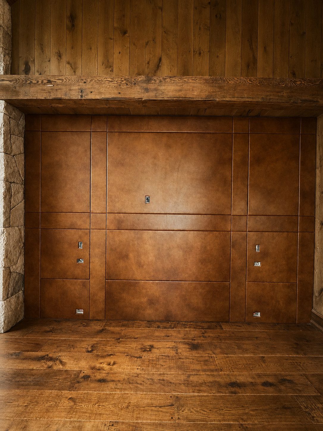 Leather wall panels