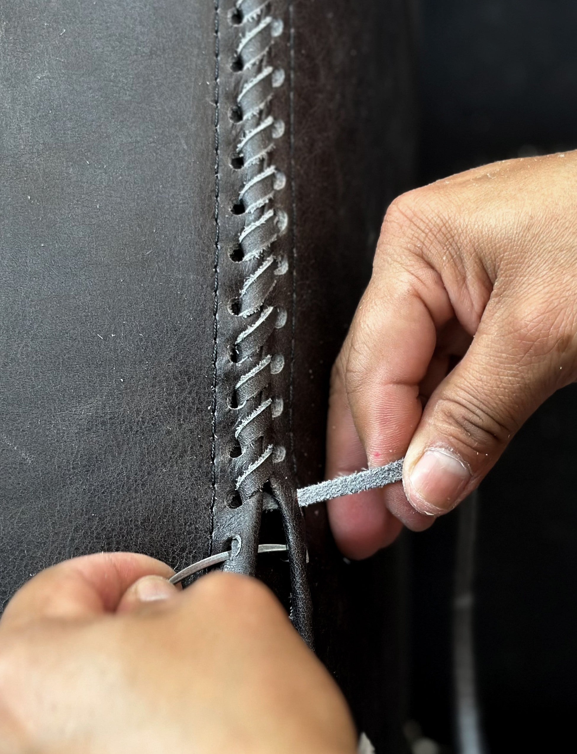 Hand-stitched detail